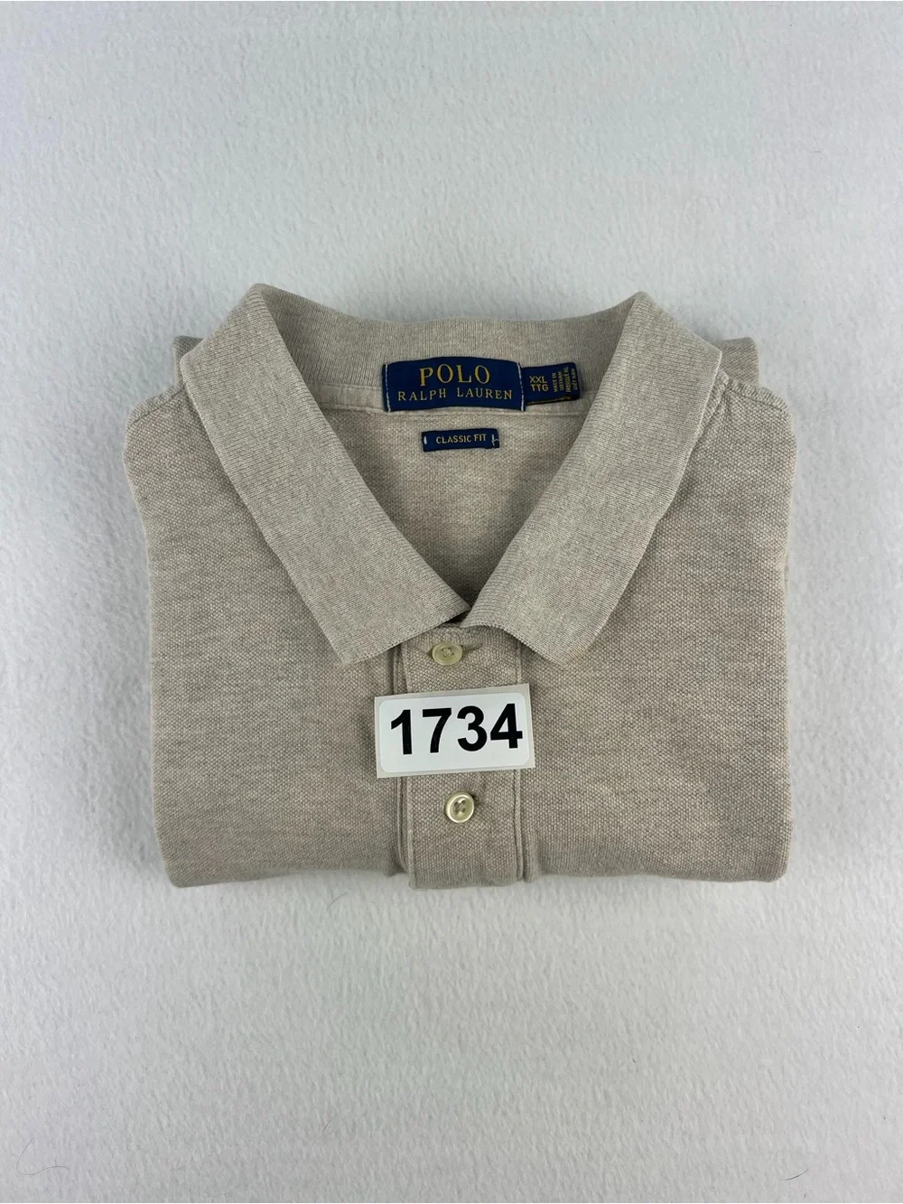 Polo Ralph Lauren Mens Classic Fit Dune Heather Beige Short Sleeve Polo Size XXL